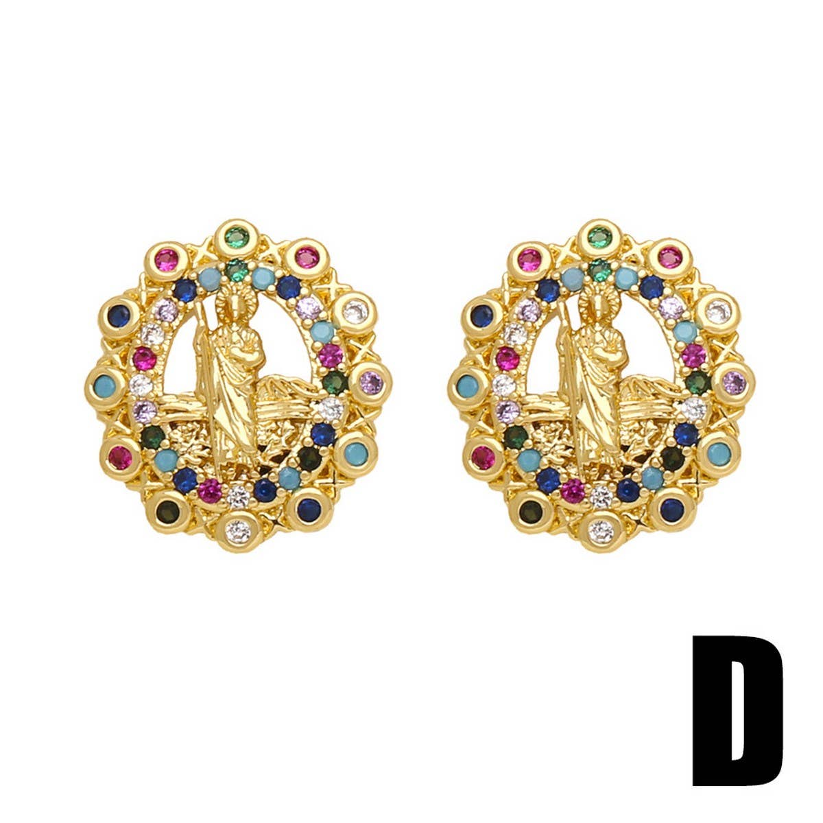 RETRO VIRGIN MARY EARRINGS_CWAJE0975