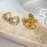 SIMPLE HIP HOP TRACK STITCHING EARRINGS_CWMM5720