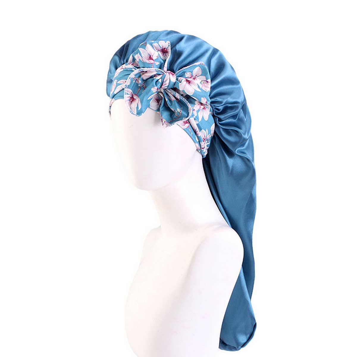 PRINTED RIBBON LONG HAIR CARE NIGHTCAP_CWAH1477