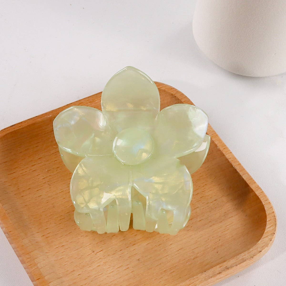 Cwaha1614_Simple Solid Color Flowers Hair Claw Clip