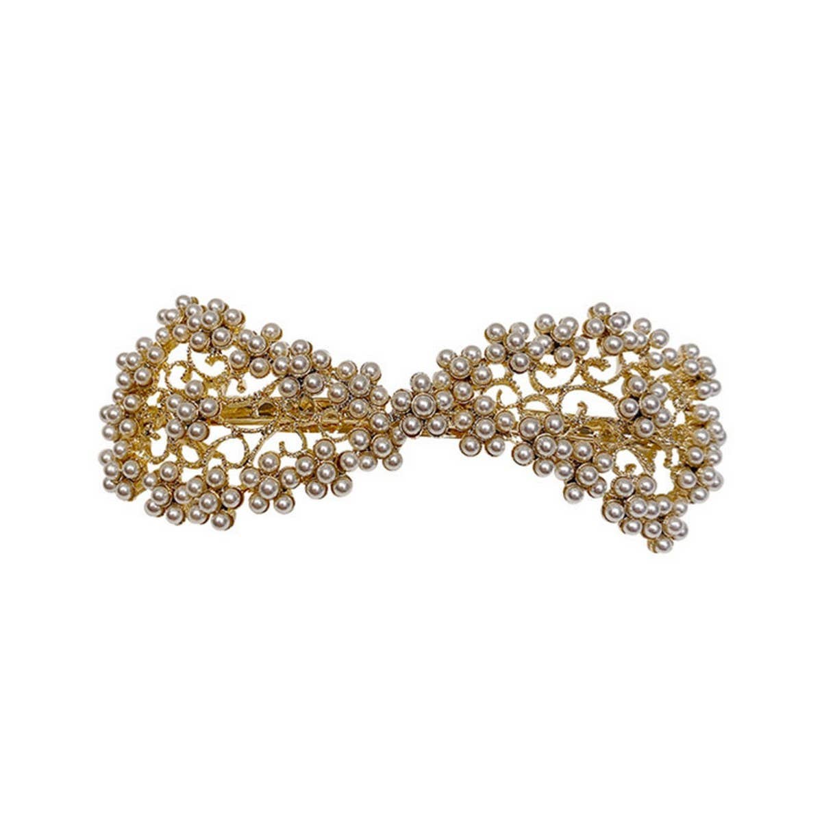 SPRING CLIP HAIRPIN PEARL BOW SIDE CLIP TOP CLIP_CWAHA4796