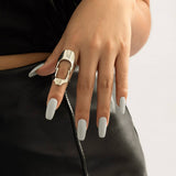 HOLLOW GEOMETRIC RETRO HIP HOP RING_CWAJE1826