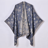 DOUBLE SIDED JACQUARD CARDIGAN SHAWL_CWASC0952
