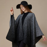 JACQUARD SLIT SHAWL WITH FAUX CASHMERE SCARF_CWASC2164