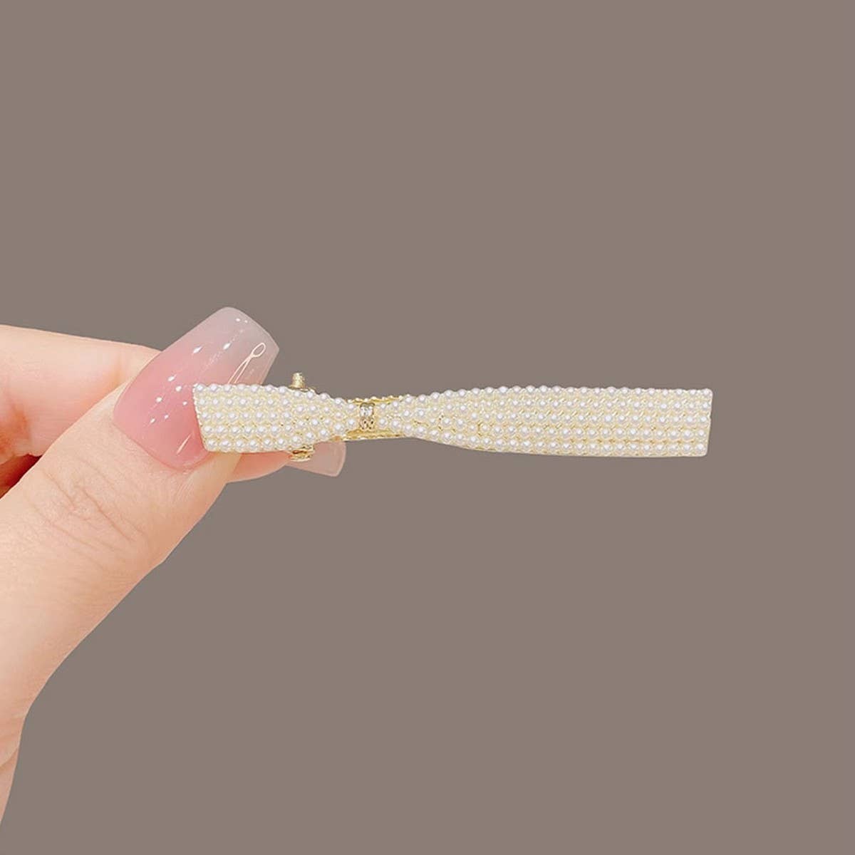 PEARL BOW TIE DUCKBILL CLIP SIDE CLIP BANGS CLIP_CWAHA4659