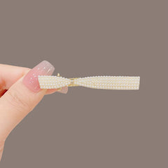 PEARL BOW TIE DUCKBILL CLIP SIDE CLIP BANGS CLIP_CWAHA4659