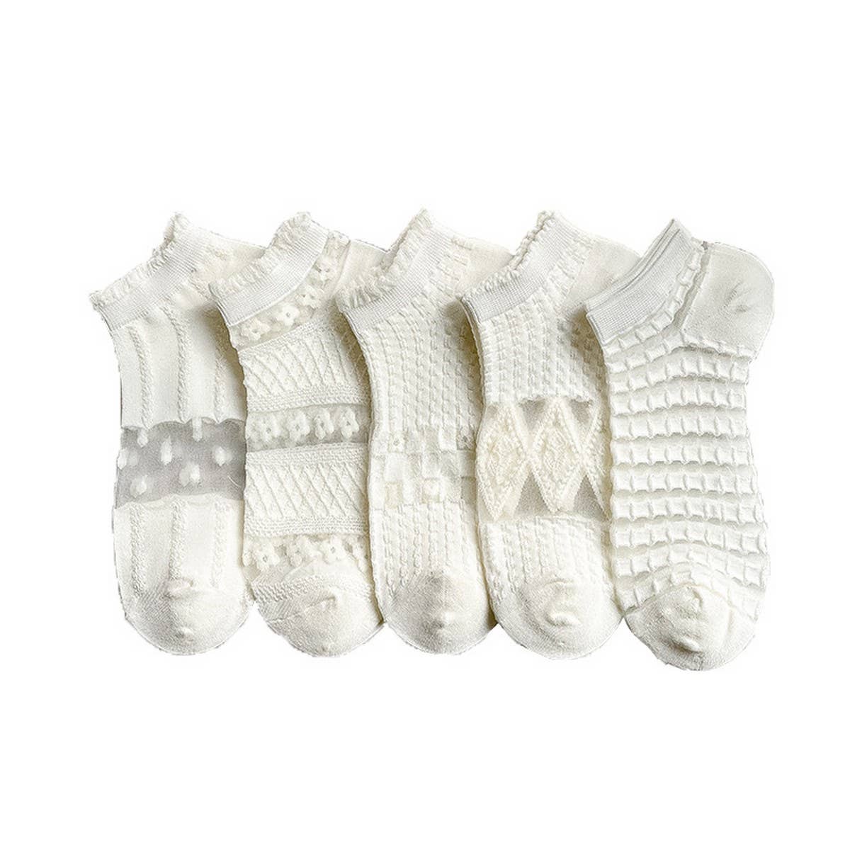 White Boat Socks Hollow Mesh Invisible Socks_Cwms0533