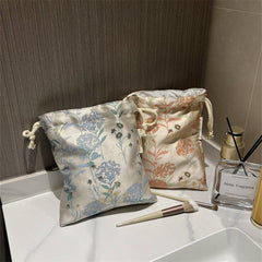 Drawstring Floral Makeup Bag Travel Storage Pouch_Cuab00720
