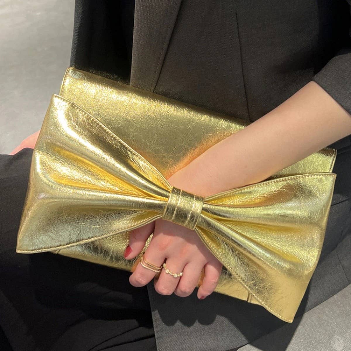 FASHIONABLE LARGE BOW EVENING CLUTCH BAG_CWAB2620