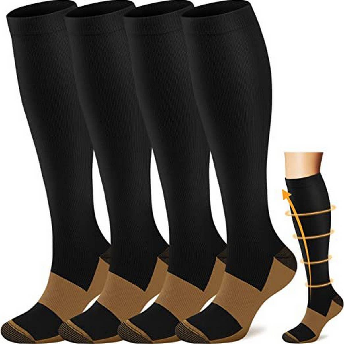 Women'S Solid Color Sports Compression Socks_Cwms1867