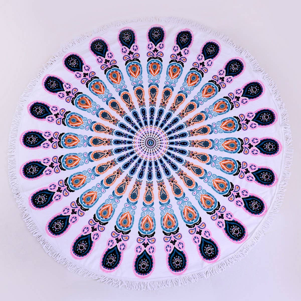 ROUND MICROFIBER TASSEL BEACH TOWEL BLANKET_CWMM7602