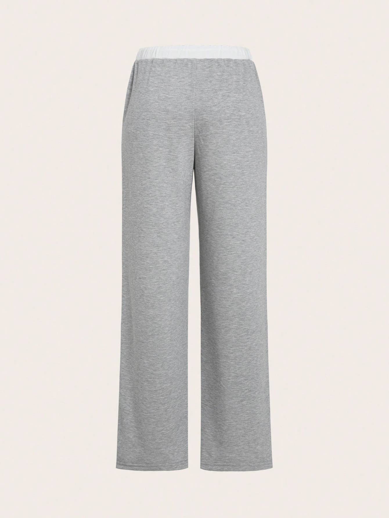 Straight Drum Draw Rope Color Contrast Slacks