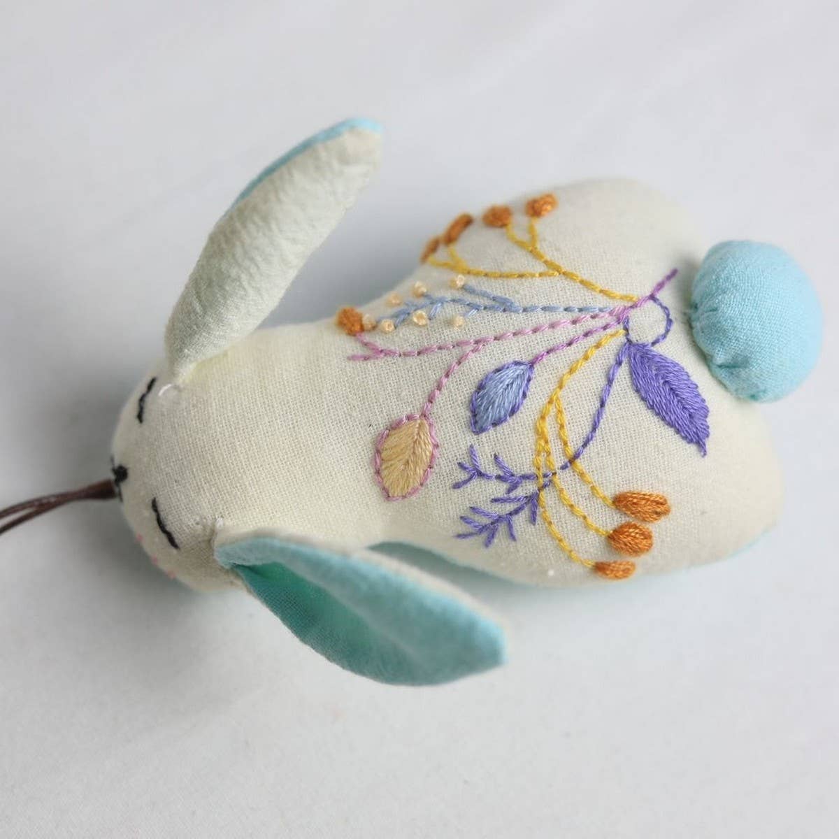 HAND EMBROIDERED FLOWER FRUIT BUNNY PLUSH CHARM_CWMM6007