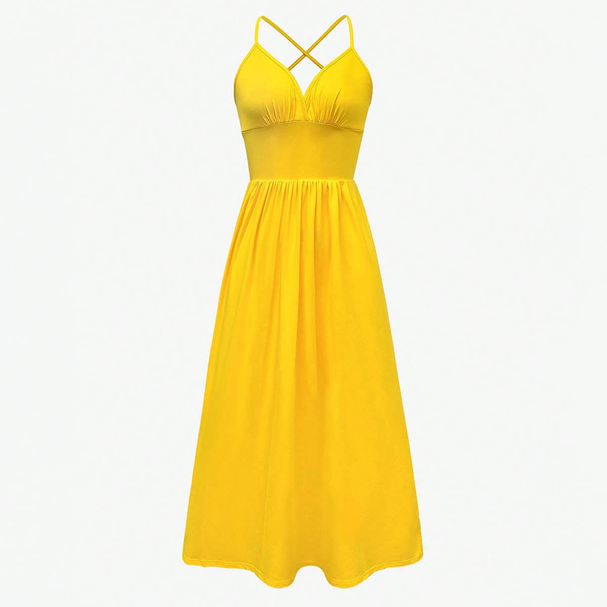 Womens Elegant V-Neck Split Maxi Dress