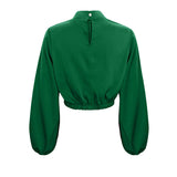 Twisted Lantern Sleeve Design Short Top