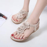 BOHEMIAN FLORAL FLAT BOTTOMED PLUS SIZE SANDALS_CWSHS0490