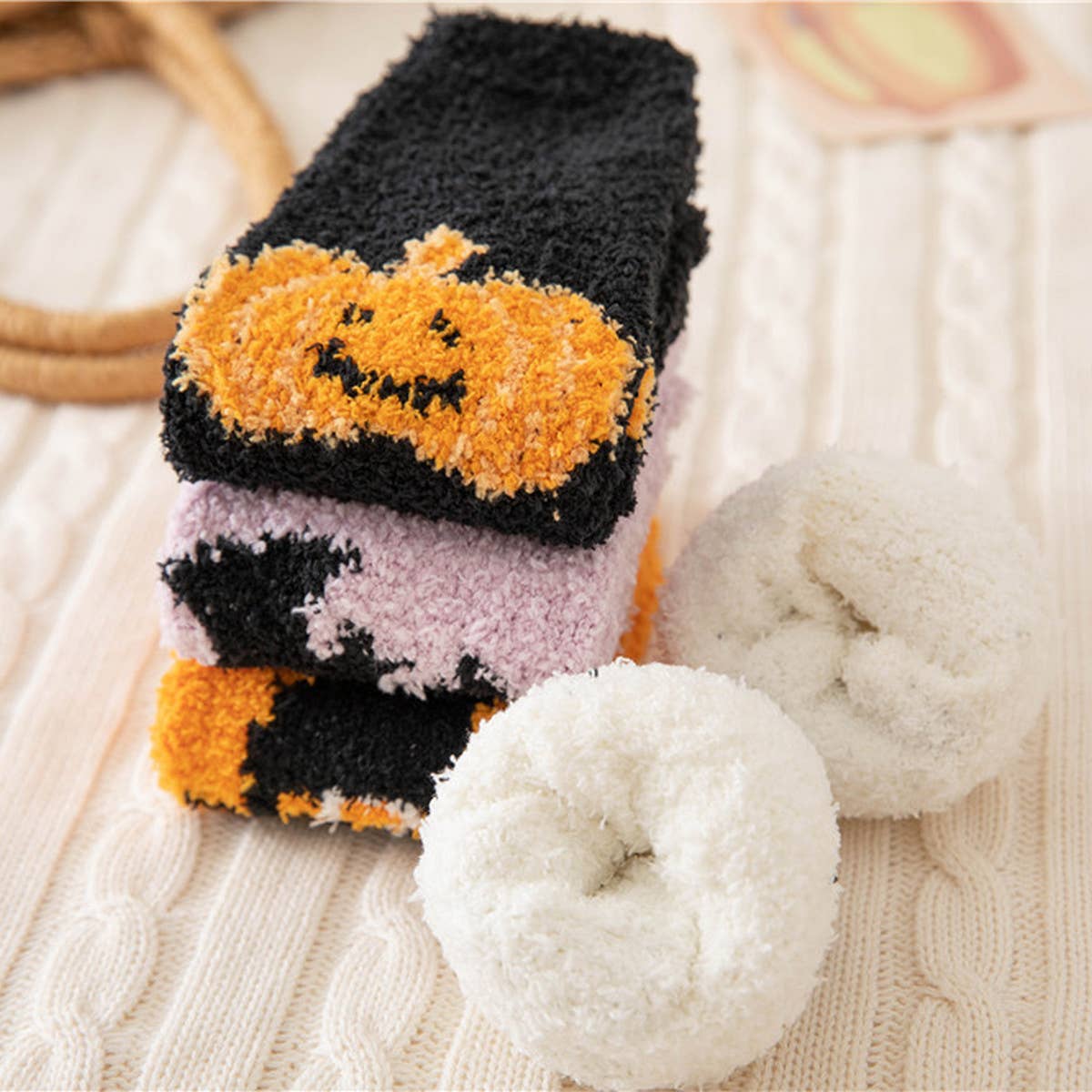HALLOWEEN THICKENED CORAL FLEECE SOCKS_CWMS0620