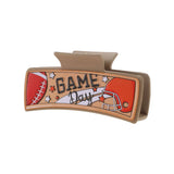 Football Letters Pu Leather Hair Clip Accessories_Cwasc1614
