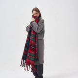 Red Plaid Scarf - Retro Warm Wrap For Couples_Cwasc2331