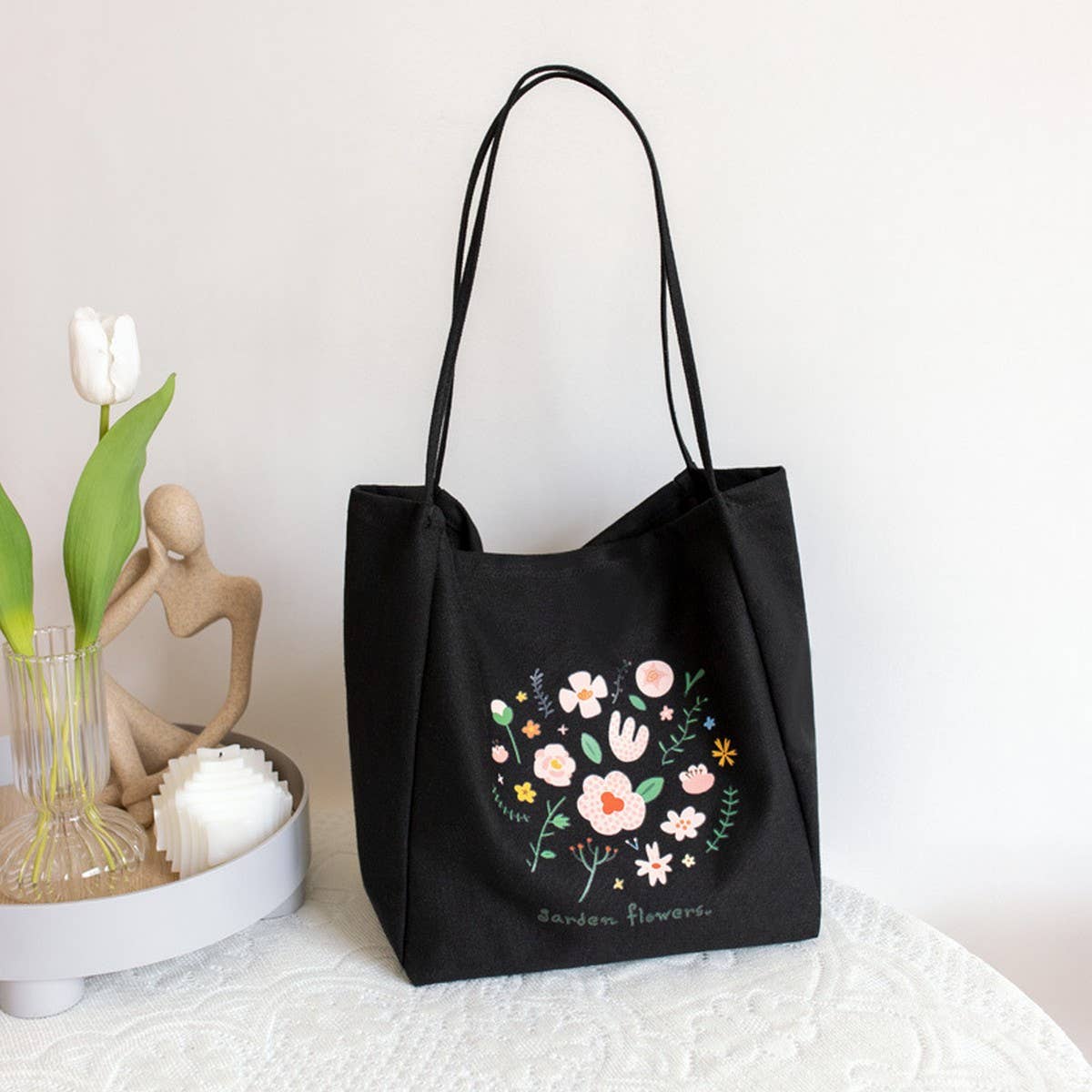 FLORAL CANVAS TOTE BAG FOR WOMEN LARGE CAPACITY_CWAB5621