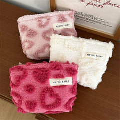 Plush Heart Makeup Bag Thickened Travel Wash Pouch_Cuab00672