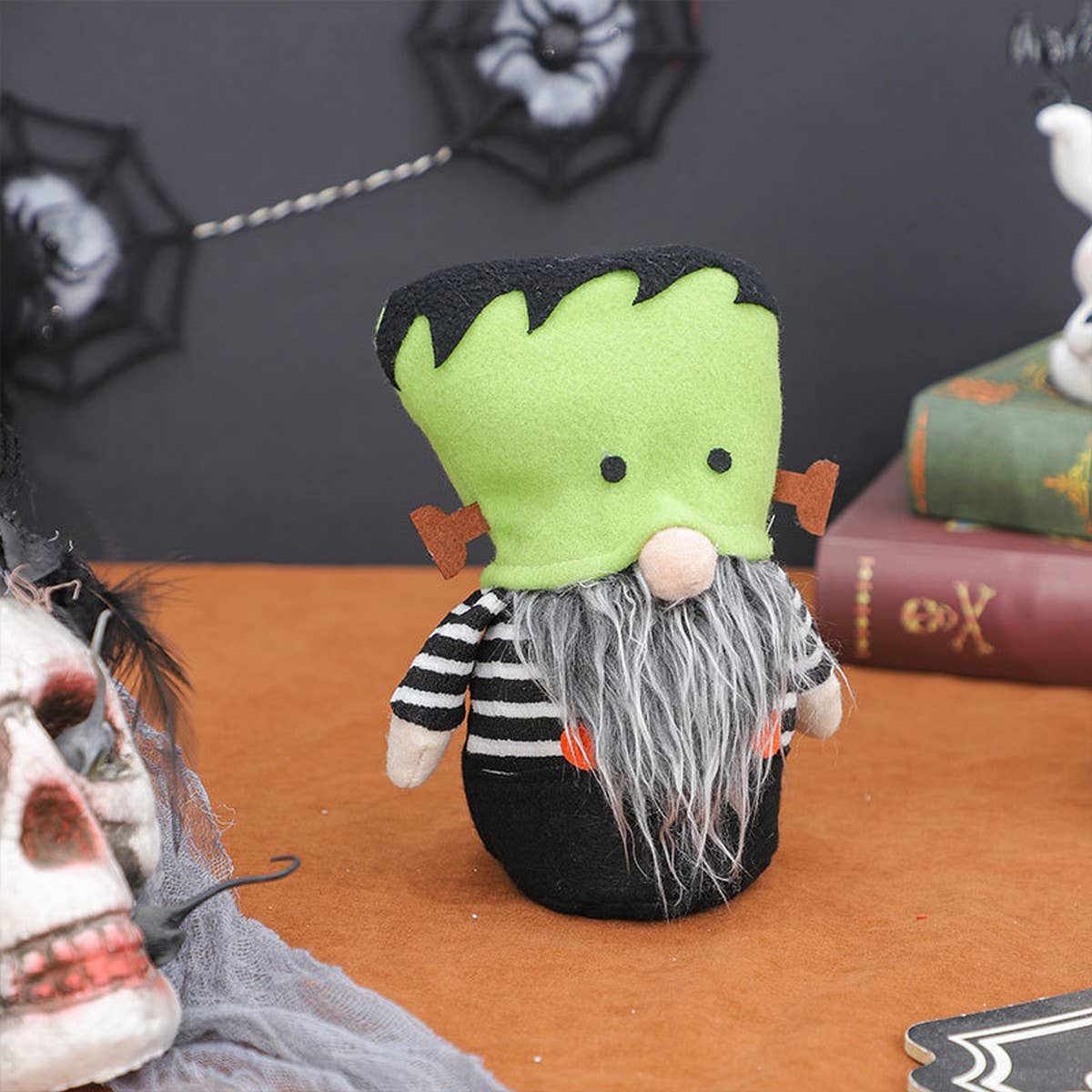 Cute Pumpkin Gnome Faceless Halloween Doll_Cwmm9967