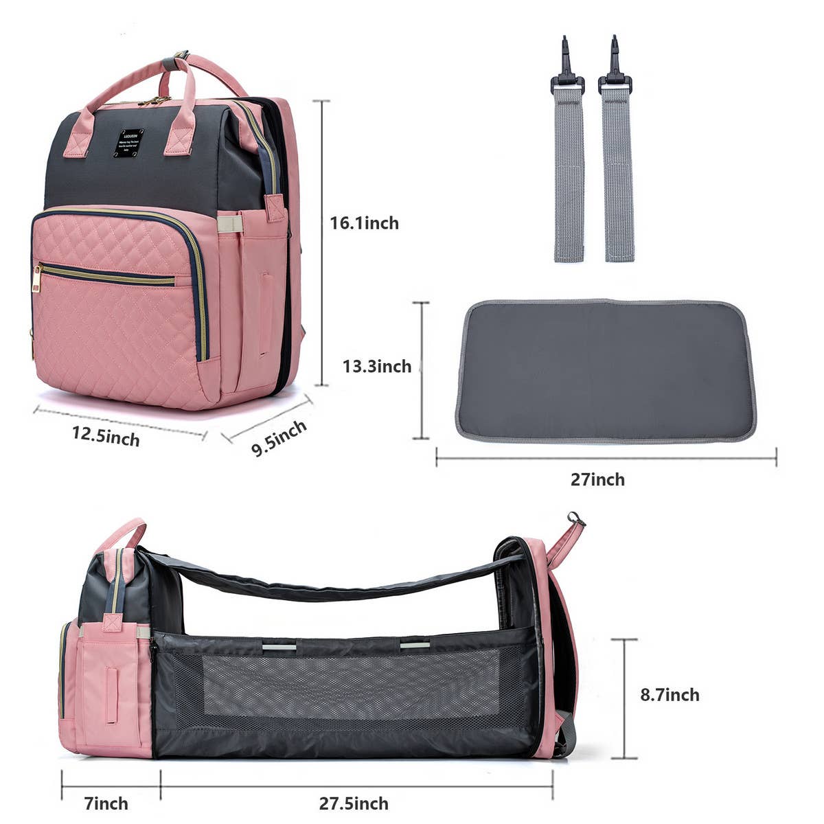 PORTABLE BACKPACK MOTHER AND BABY BAG_CWAB2233