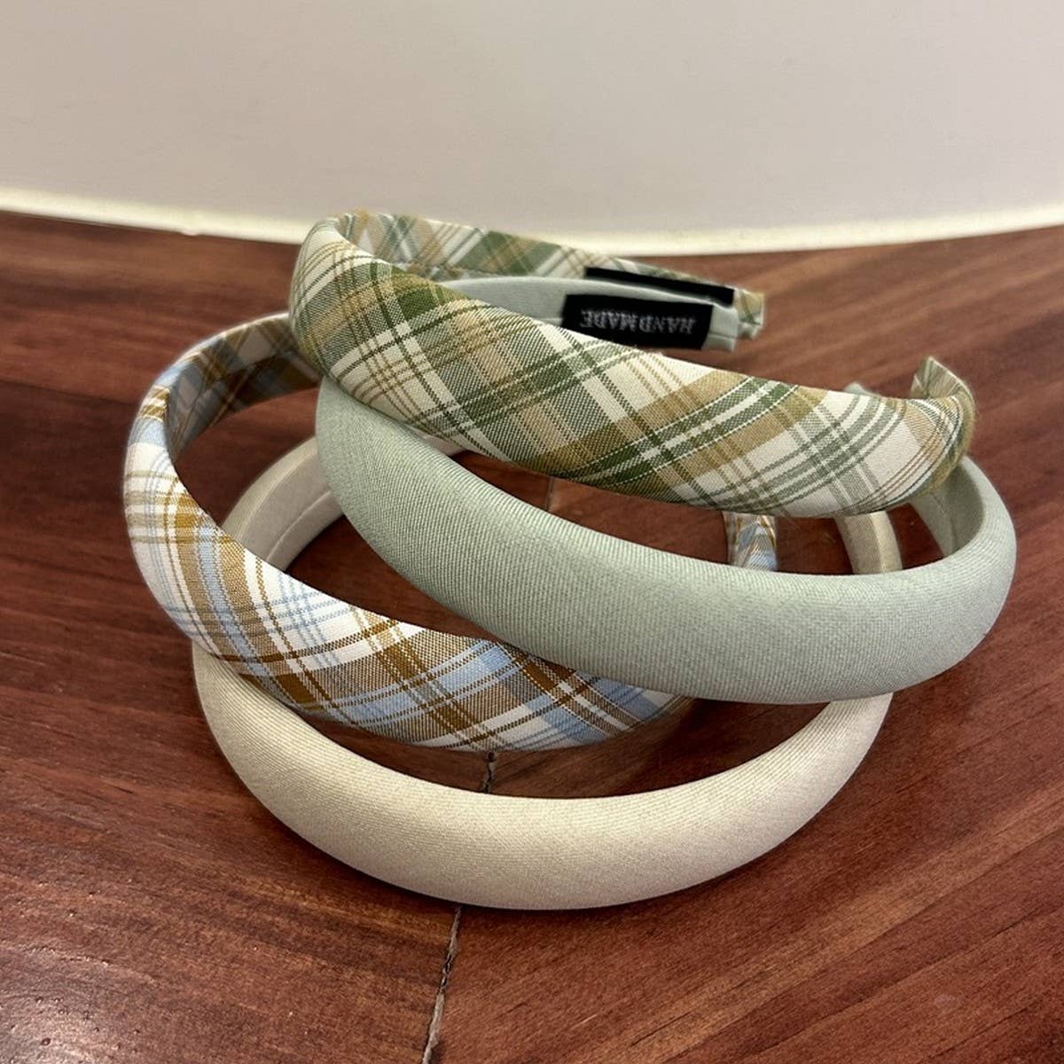 SMALL FRESH PLAID SOLID COLOR VERSATILE HEADBAND_CWAHA2857