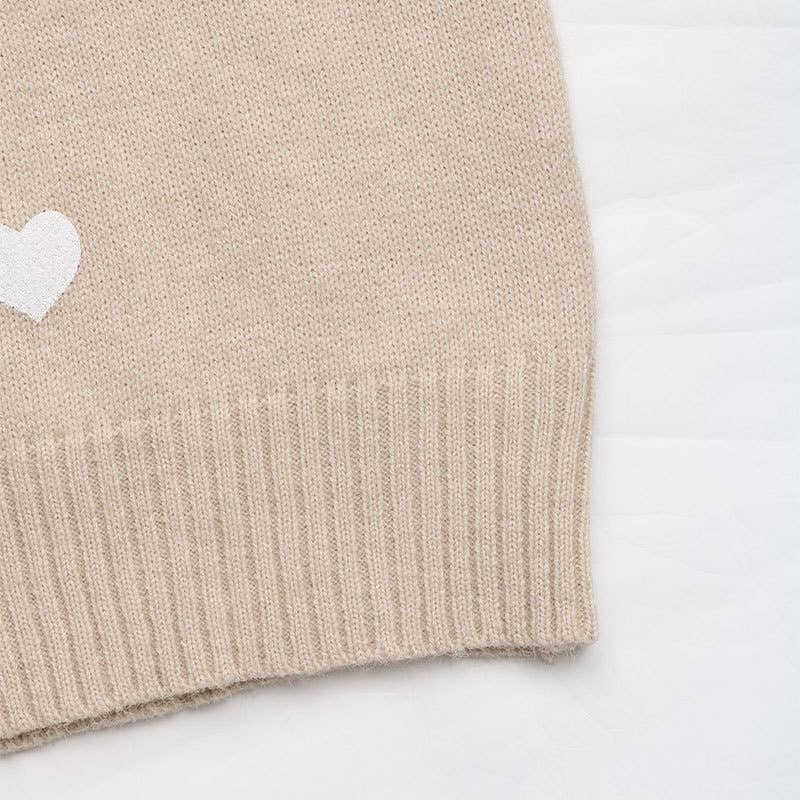 Valentines Day V-Neck Lace Knitted Sweater