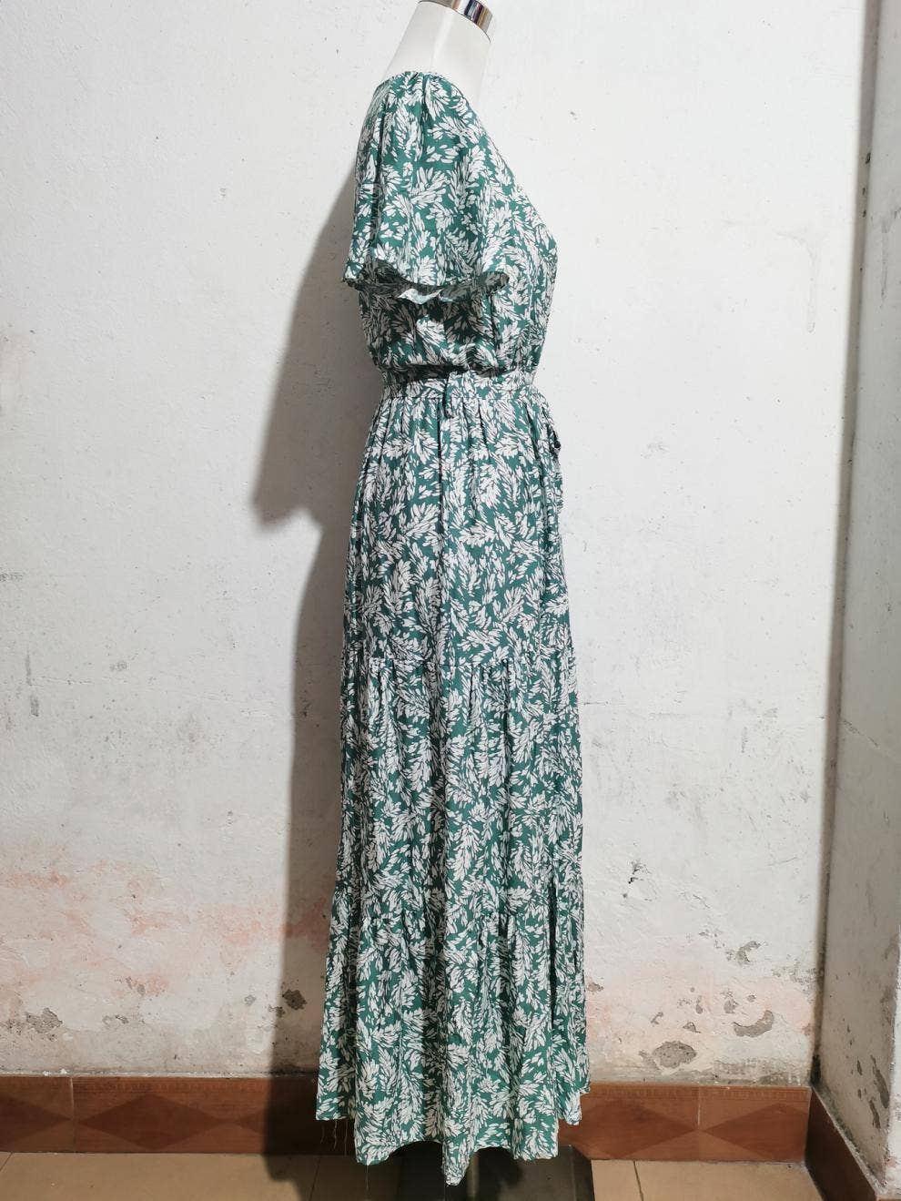 V-Neck Sleeveless Halter Print Boho Long Dress_Cwdmd4505