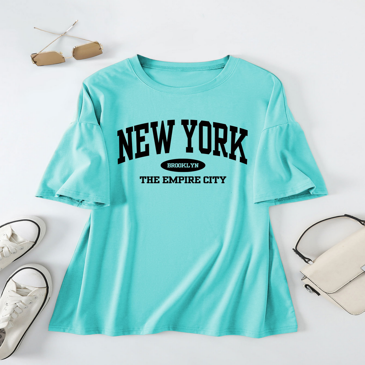 Trendy Letter Print T-Shirt For Women, Loose Fit