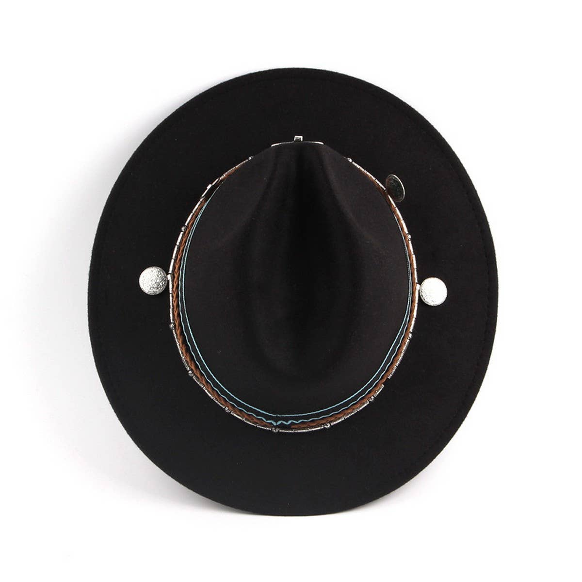 Vintage Felt Flat Brim Panama Hat_Cwah1896