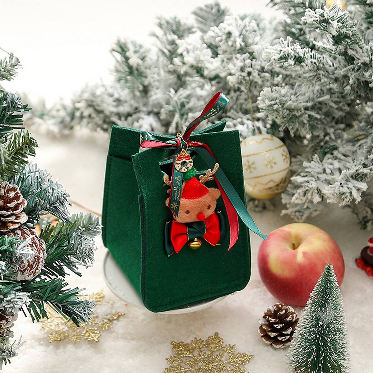 Felt Xmas Apple Bag Gift Box Tote Pouch_Cwmm10578