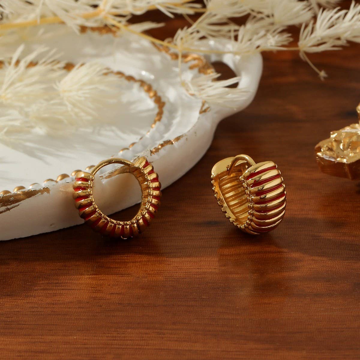 PERSONALIZED COLORFUL STRIPED OIL DROP EARRINGS_CWMM3608