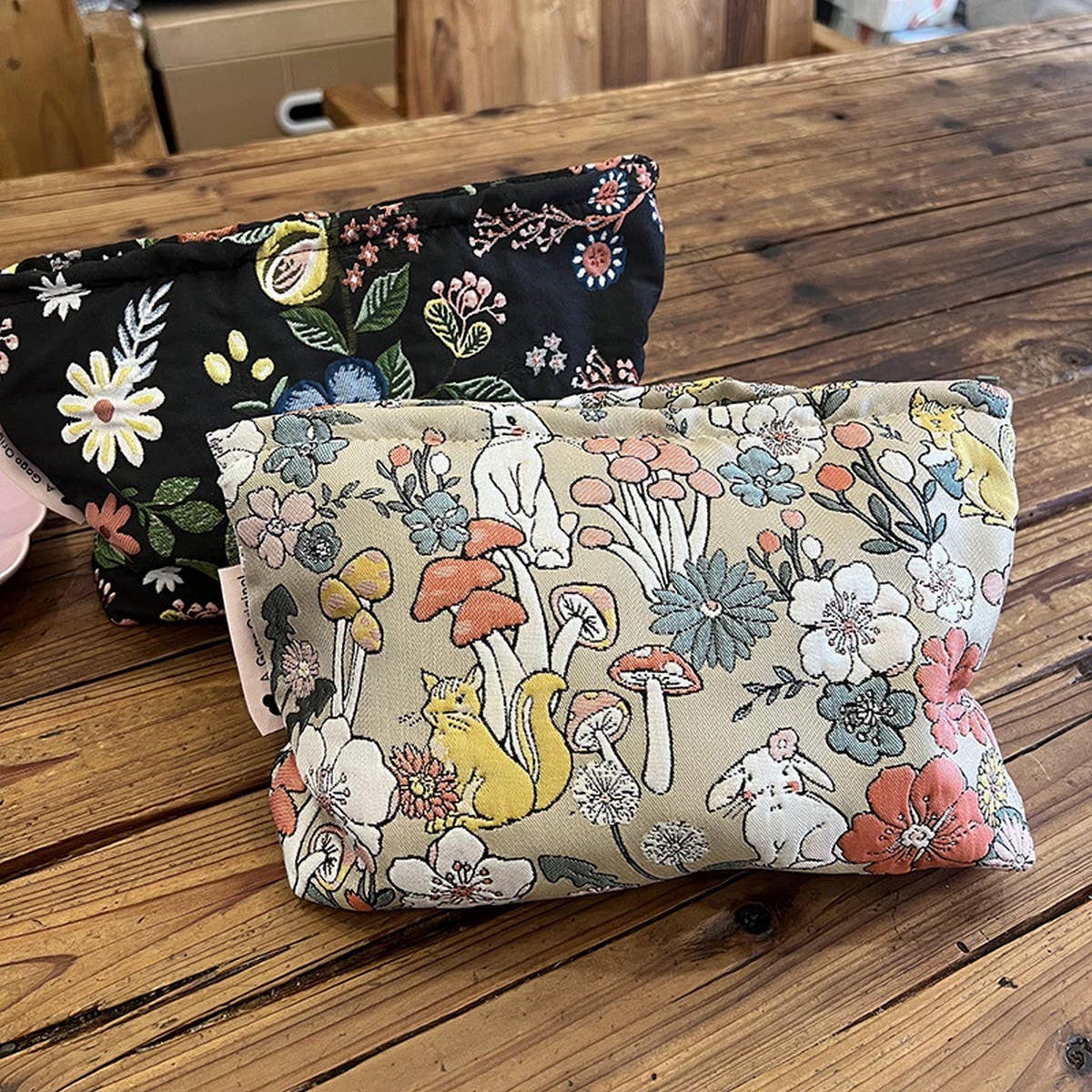 Large Canvas Makeup Bag Travel Cosmetic Pouch_Cuab00657