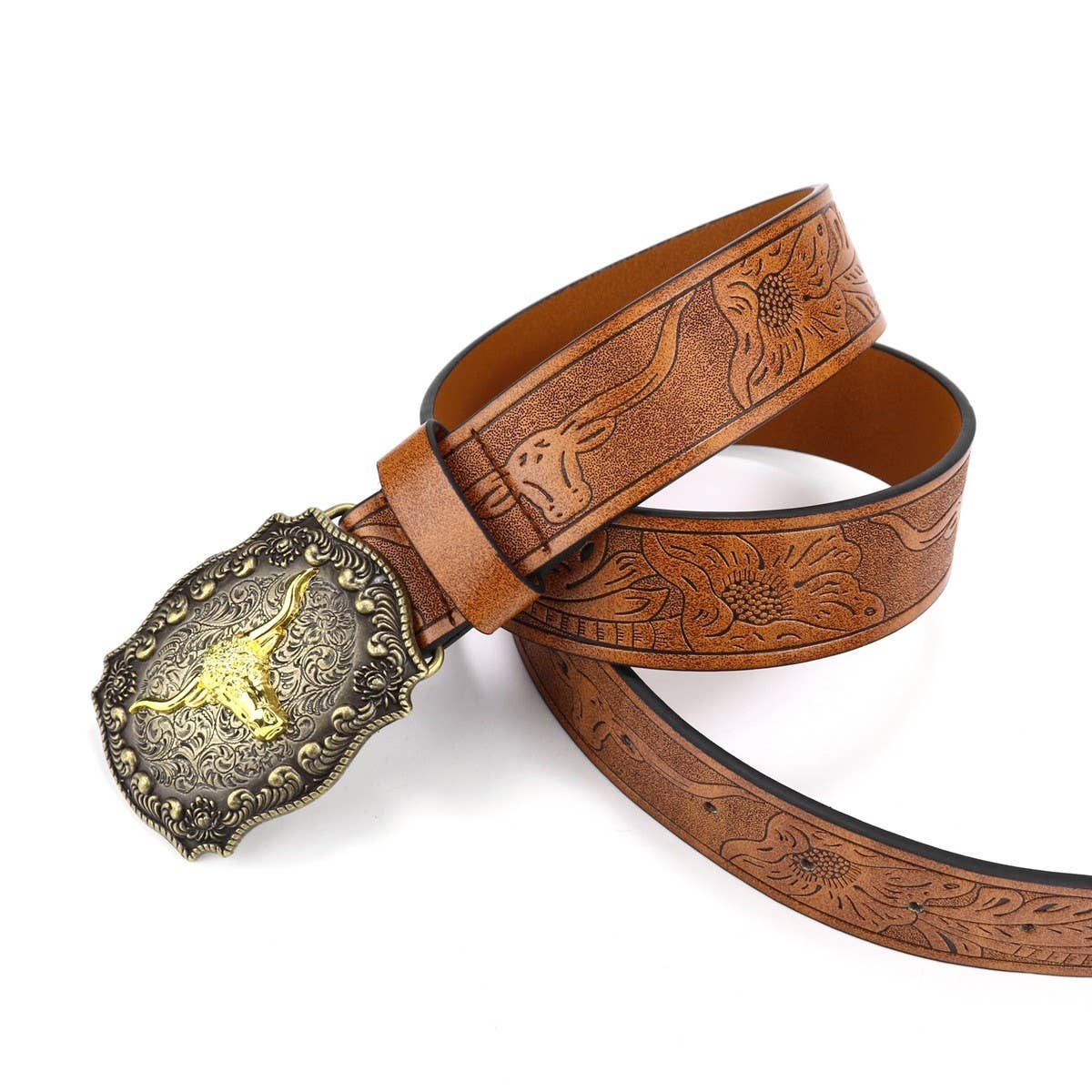 Western Cowboy Belt Cow Head Belt_Cwabe0409