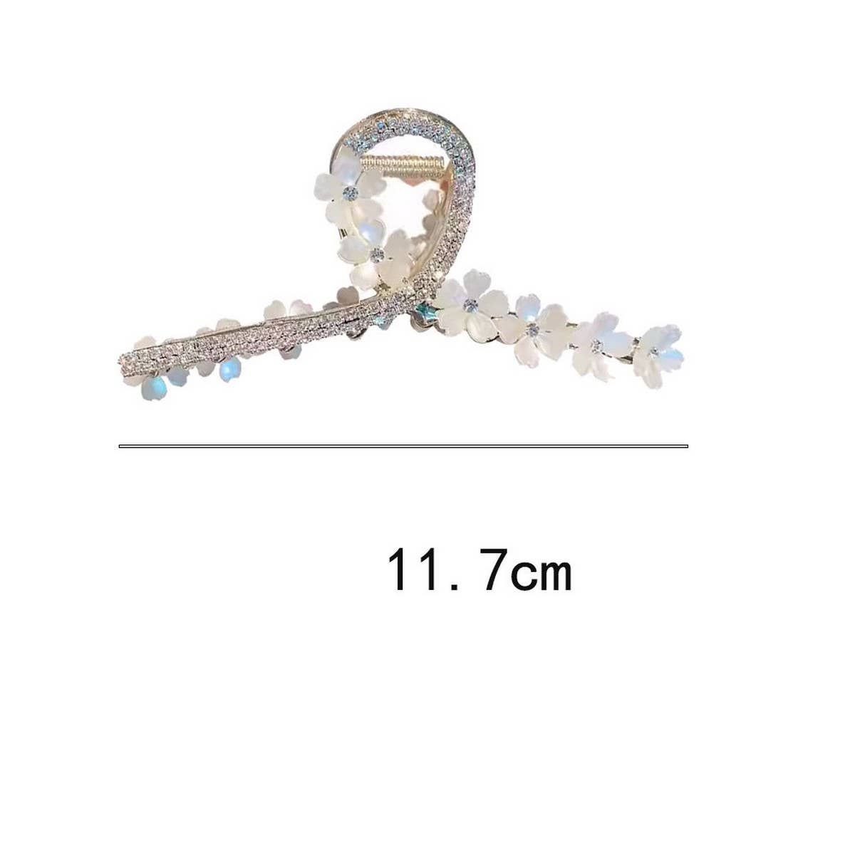 Gold Flower Large Rhinestone Clip Hairpin