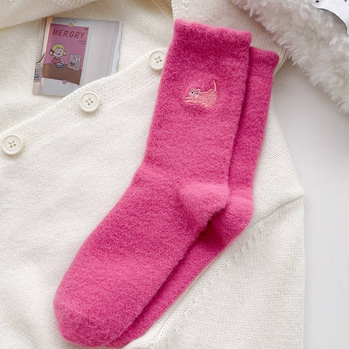 Women'S Warm Cute Cat Sleeping Home Socks_Cwms1049