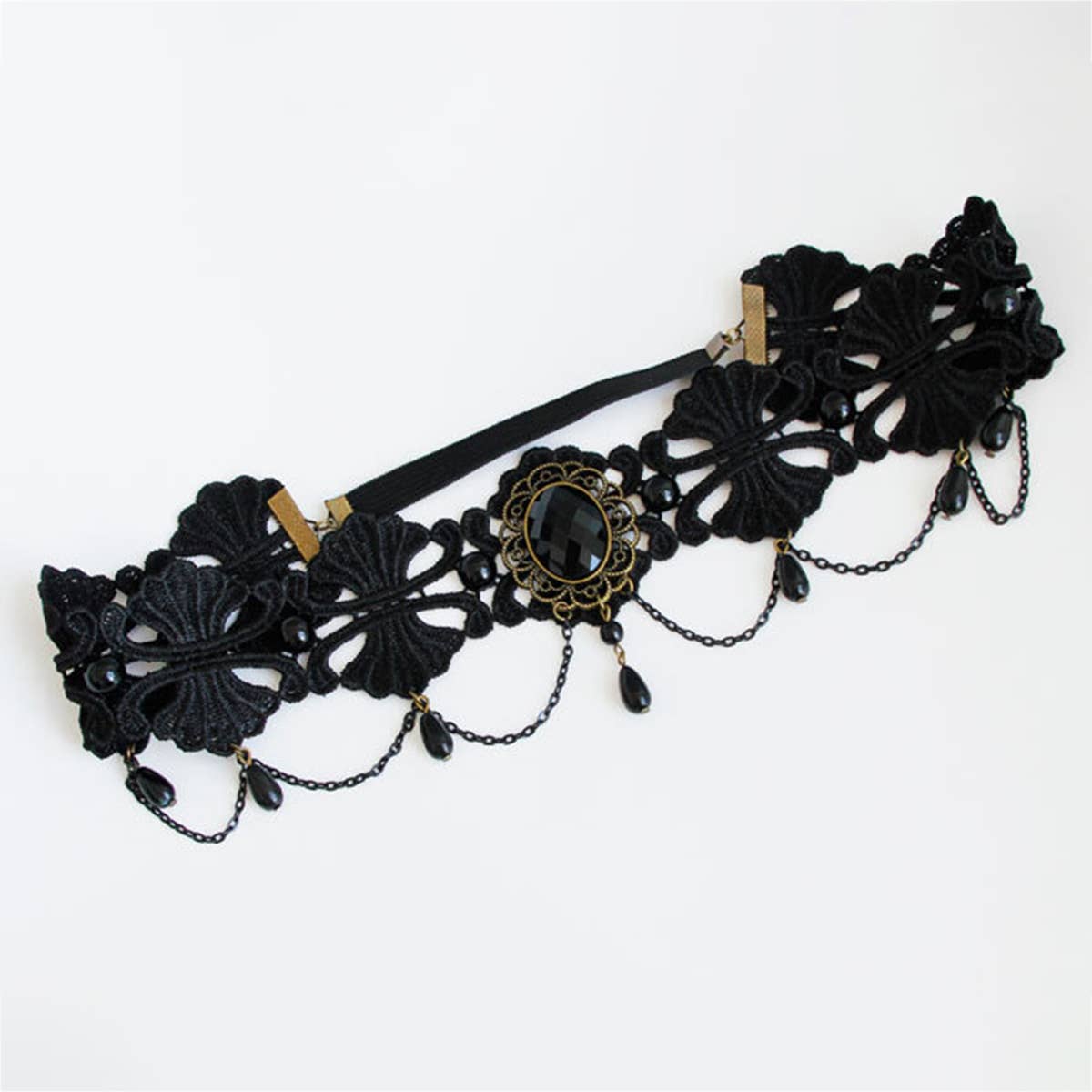 HALLOWEEN PEARL LACE HEADBAND_CWMM0136
