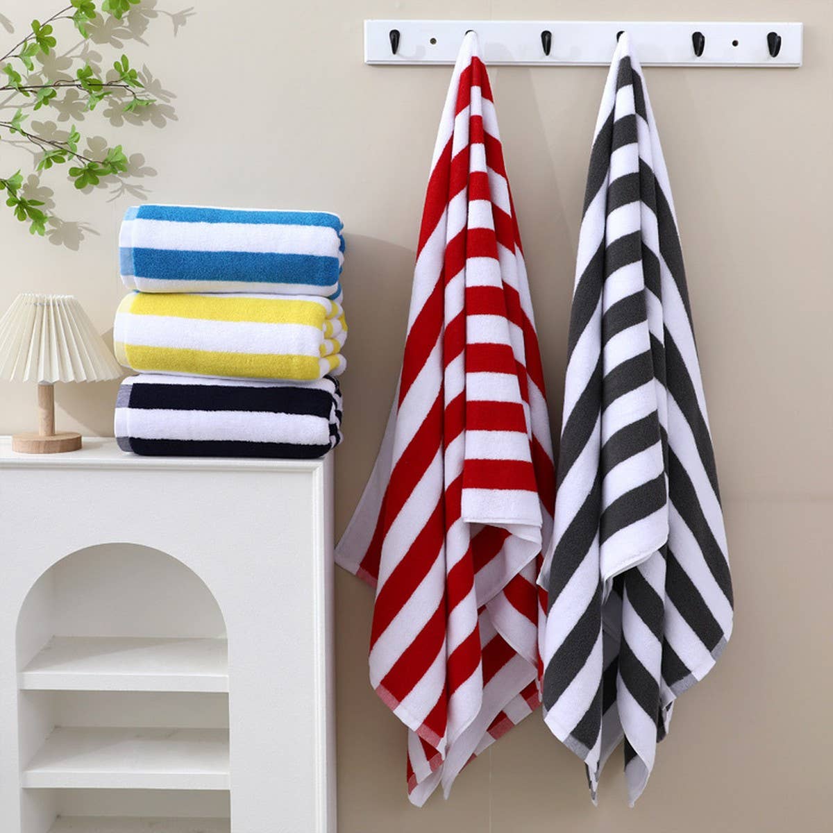 LARGE COTTON BEACH TOWEL BOLD STRIPE DESIGN_CWMM7604