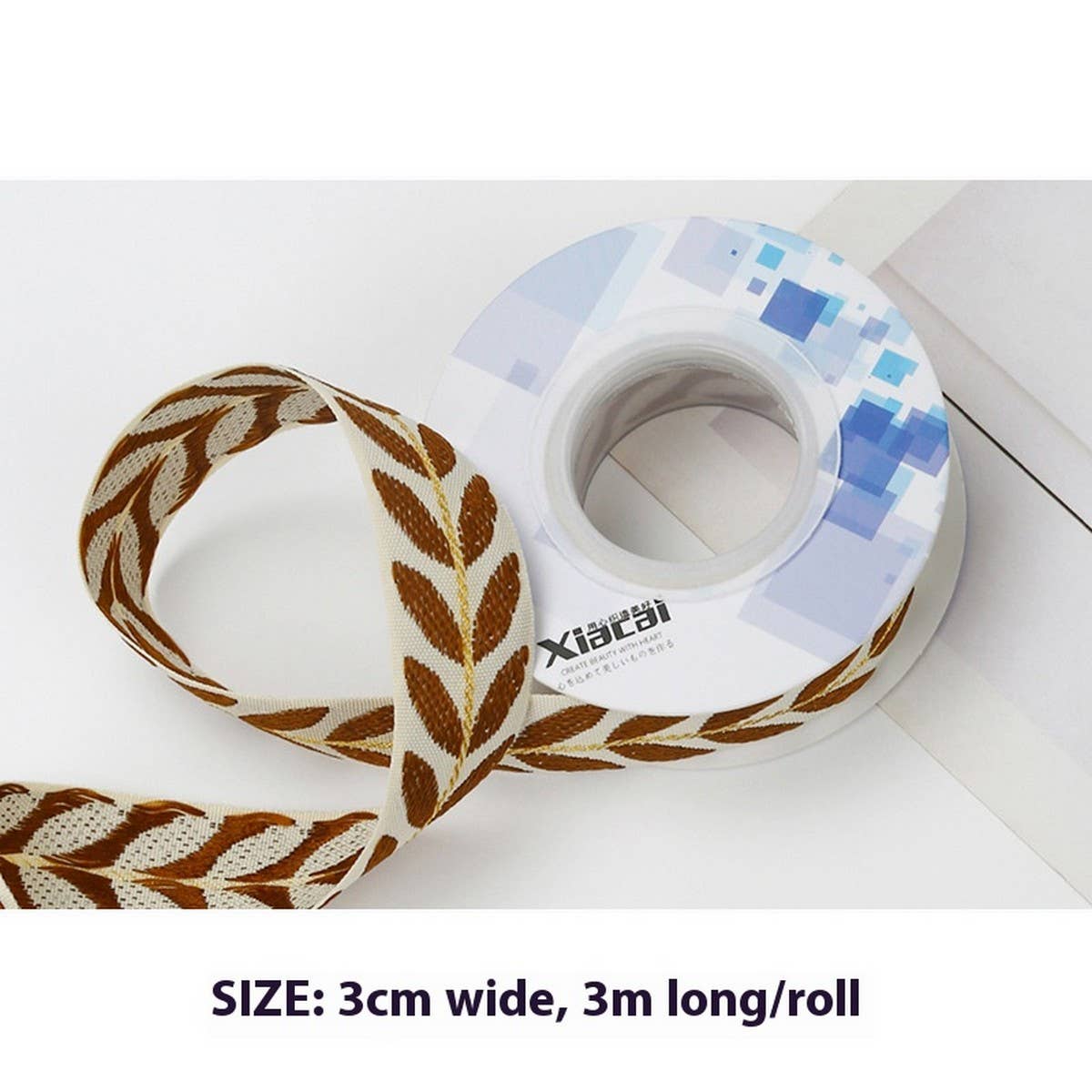 LEAF EMBROIDERY RIBBON EDGING RIBBON RIBBON_CWMM5764