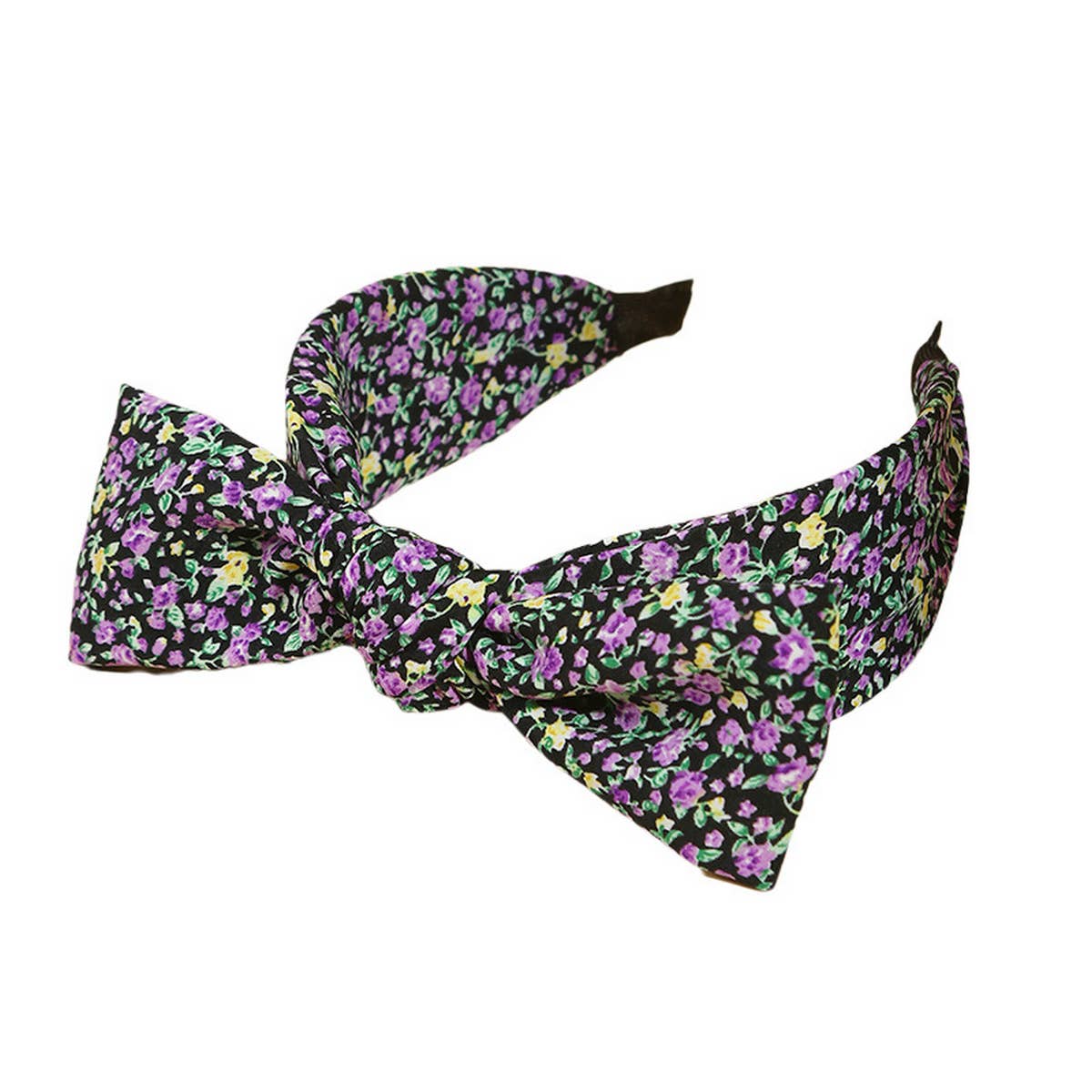 SOLID COLOR PLEATED RABBIT EARS BOW HEADBAND_CWAHA1690