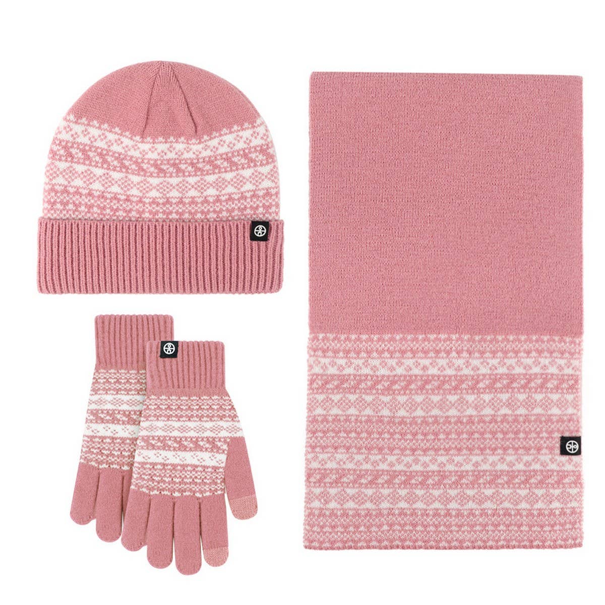 KNITTED GLOVES SCARF HAT WOOL THREE PIECE SET_CWMM2778