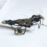 HALLOWEEN GOTHIC LACE BRACELET WITH RING JEWELRY_CWMM0149