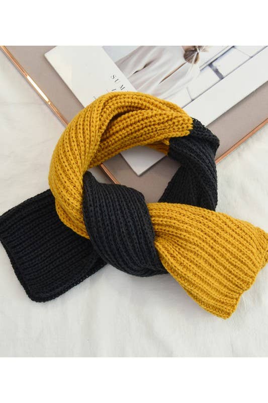 Yarn Kni Colorblock Scarf - Cozy Neck Wrap_Cwasc0052