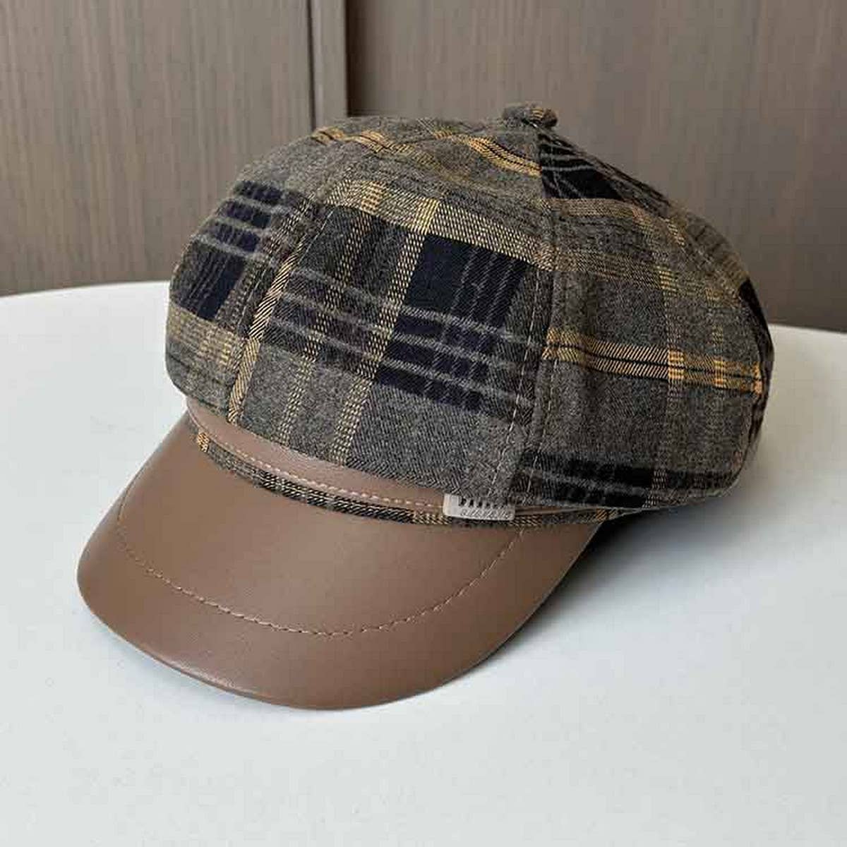 Versatile British Style Plaid Beret_Cwab2907