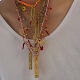 HANDMADE ZODIAC SQUARE STEEL COTTON NECKLACE_CWMM8867