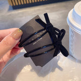 Velvet Bow Hair Clip Sweet Winter Style_Cwaha08069
