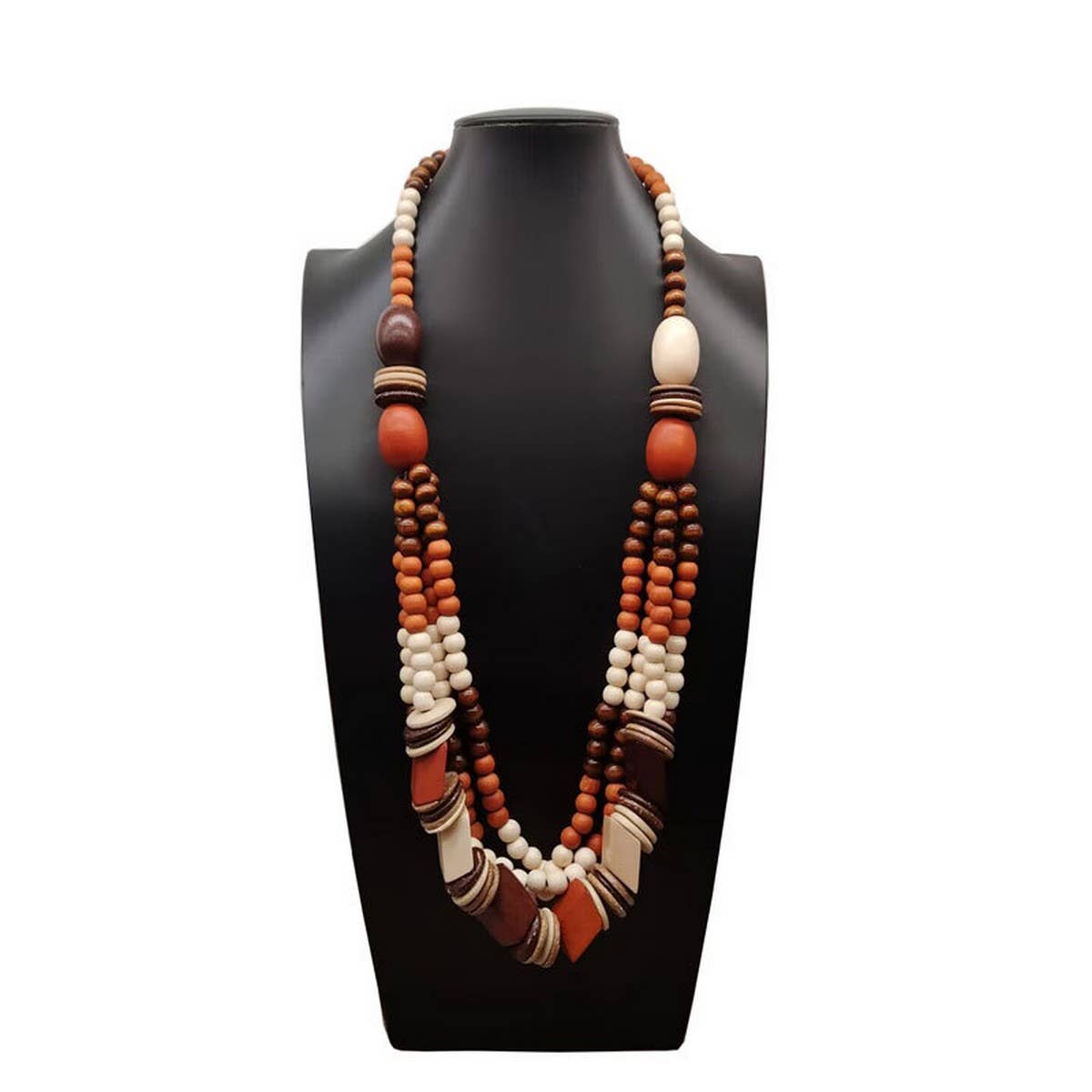 RETRO ETHNIC STYLE WOODEN MULTI LAYER NECKLACE_CWMM4852