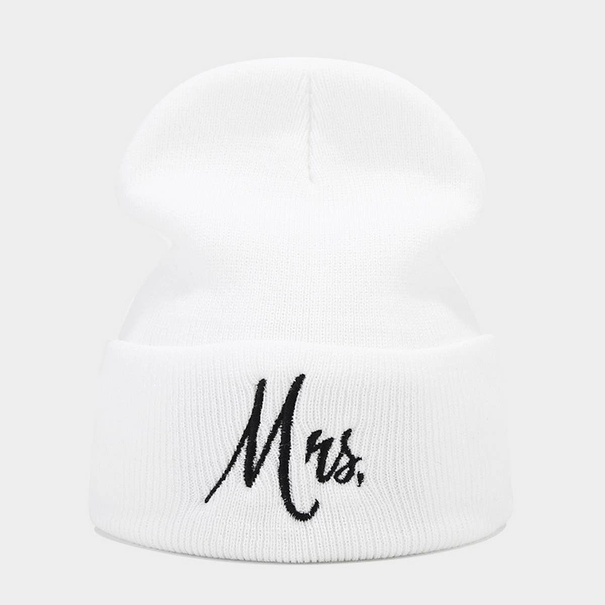 MRS MR EMBROIDERED KNITTED HAT FOR MEN AND WOMEN_CWASC1479